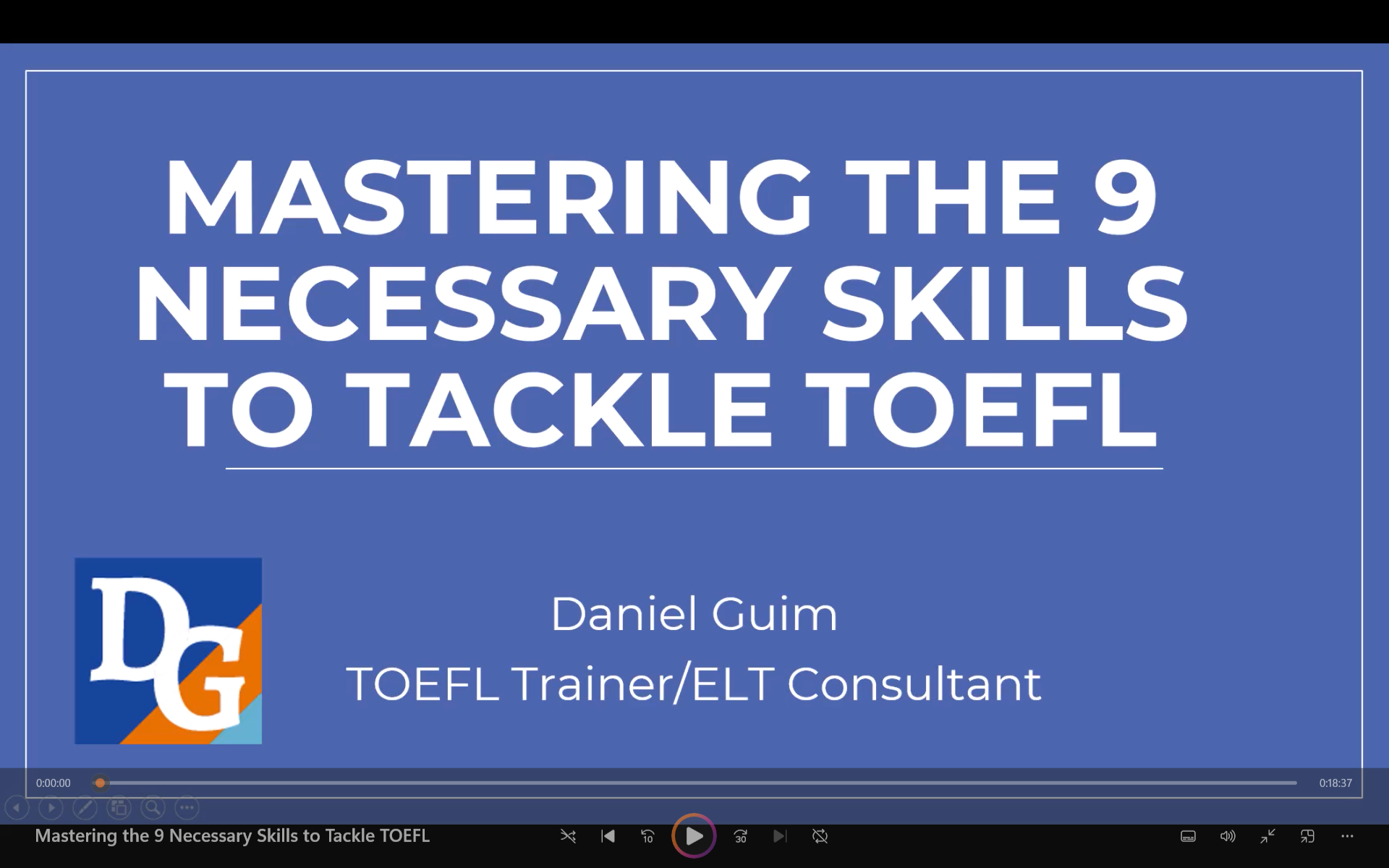 A screenshot of my presentation